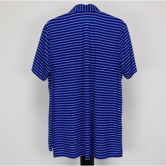 B. Draddy Mens L Polo Medinah Country Club Striped Blue Golf Performance Jersey - Picture 3 of 7